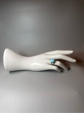 Larimar Ring from Dominican Republic | Natural Blue Stone Statement Ring